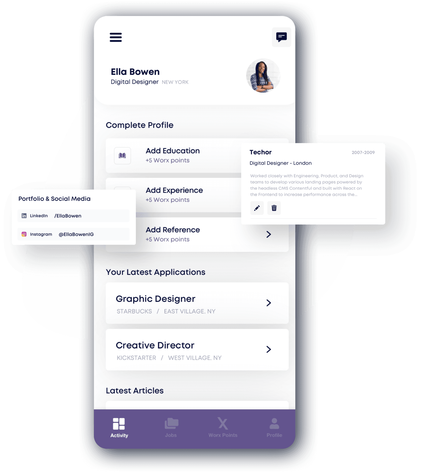 jobworX mobile app Complete Profile